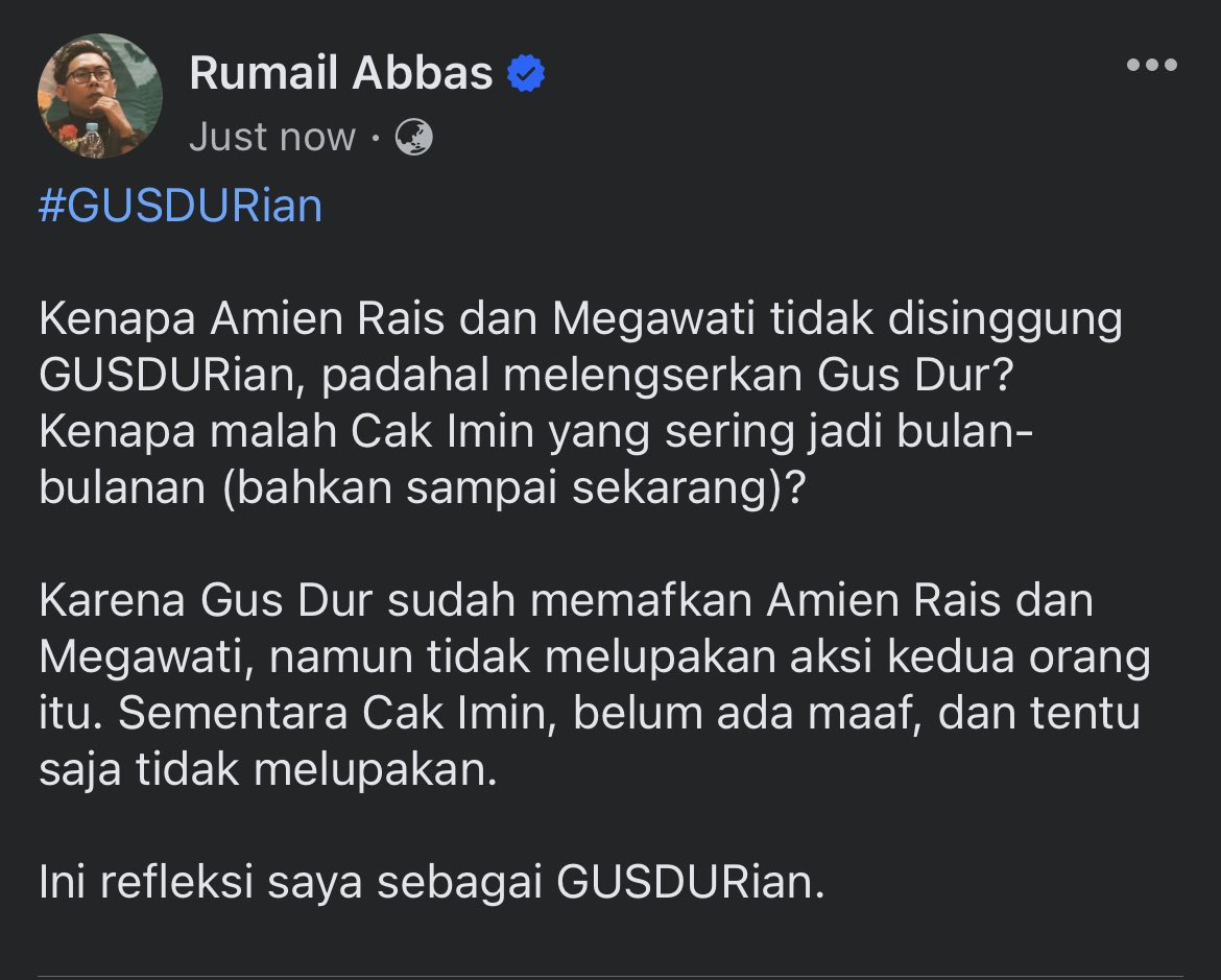 Stakof's tweet photo. Sekadar refleksi sebagai GUSDURian. https://t.co/DVbxNWJ9Vd