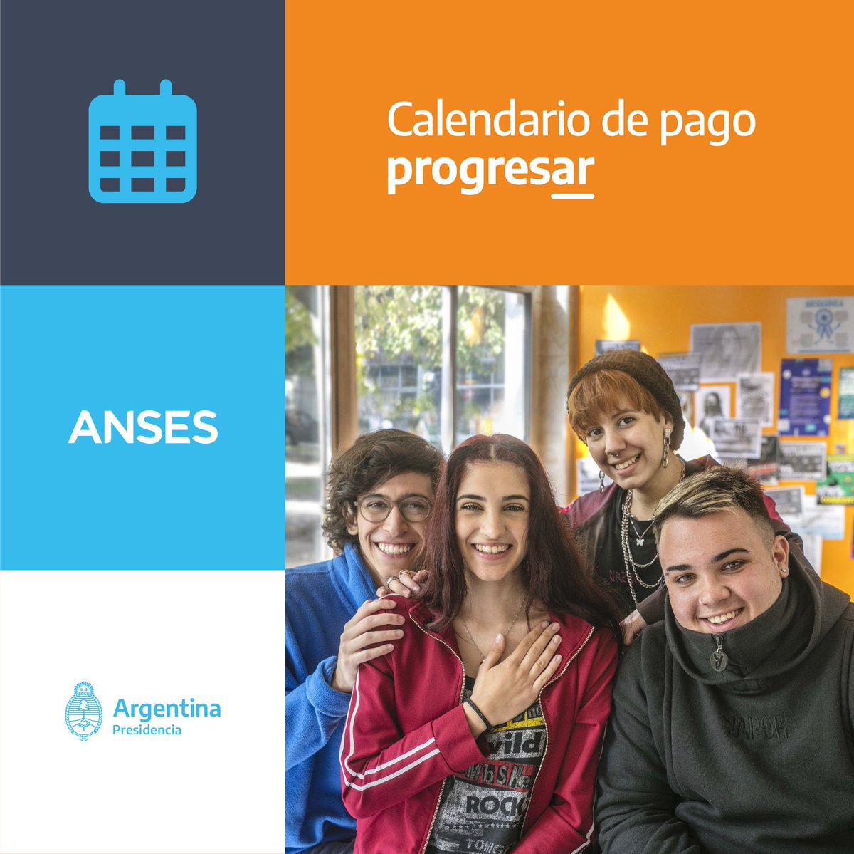 ansesgob's tweet photo. CALENDARIO DE PAGO PROGRESAR

🗓️ El 12 de septiembre comienza el cronograma de pago de las becas Progresar.

📲 Podés consultar tu fecha de cobro ingresando en Mi ANSES con tu Clave de la Seguridad Social, en la sección Cobros > Consultar fecha y lugar de cobro. https://t.co/pxPoi9M7xy