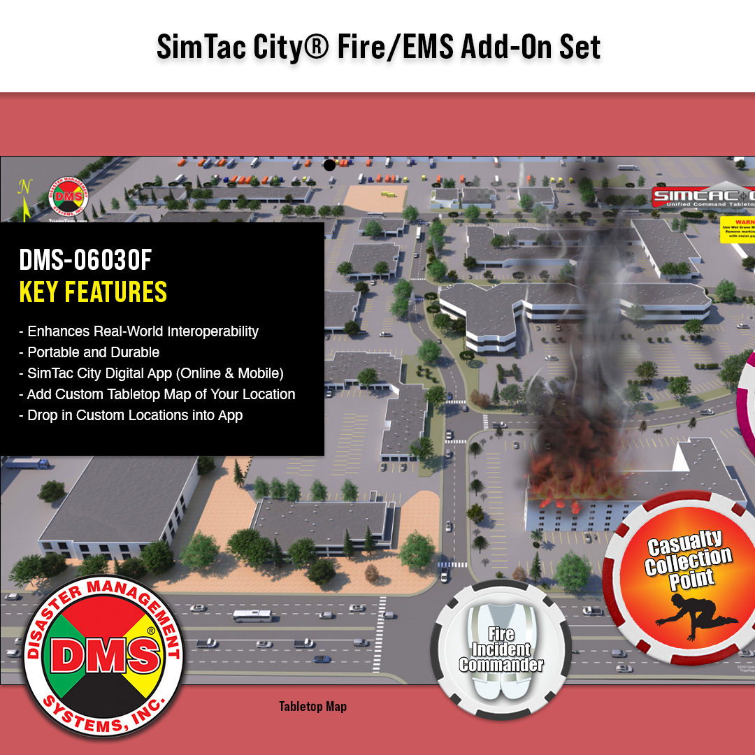 DMSTriageTags's tweet image. Introducing the latest Add-On Set for SimTac City® - Fire/EMS with resources specific to the fire and EMS industry, including personnel cards, mini treatment area tarps and more.

Contact your local rep for further details and pricing! 

#DMS 
#simtaccity
#incidentcommandtraining