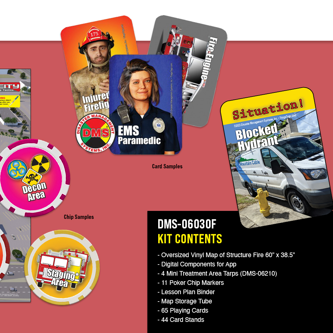 DMSTriageTags's tweet image. Introducing the latest Add-On Set for SimTac City® - Fire/EMS with resources specific to the fire and EMS industry, including personnel cards, mini treatment area tarps and more.

Contact your local rep for further details and pricing! 

#DMS 
#simtaccity
#incidentcommandtraining