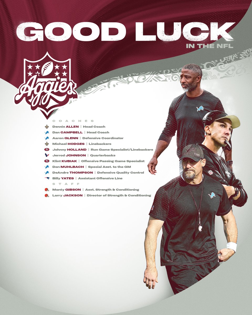 CastilloCaesar1's tweet photo. RT @AggieFootball: The NFL is back tonight. 

Good luck to all of our #NFLAggies as the 2023 season kicks off👍 https://t.co/MZtdTmjsod