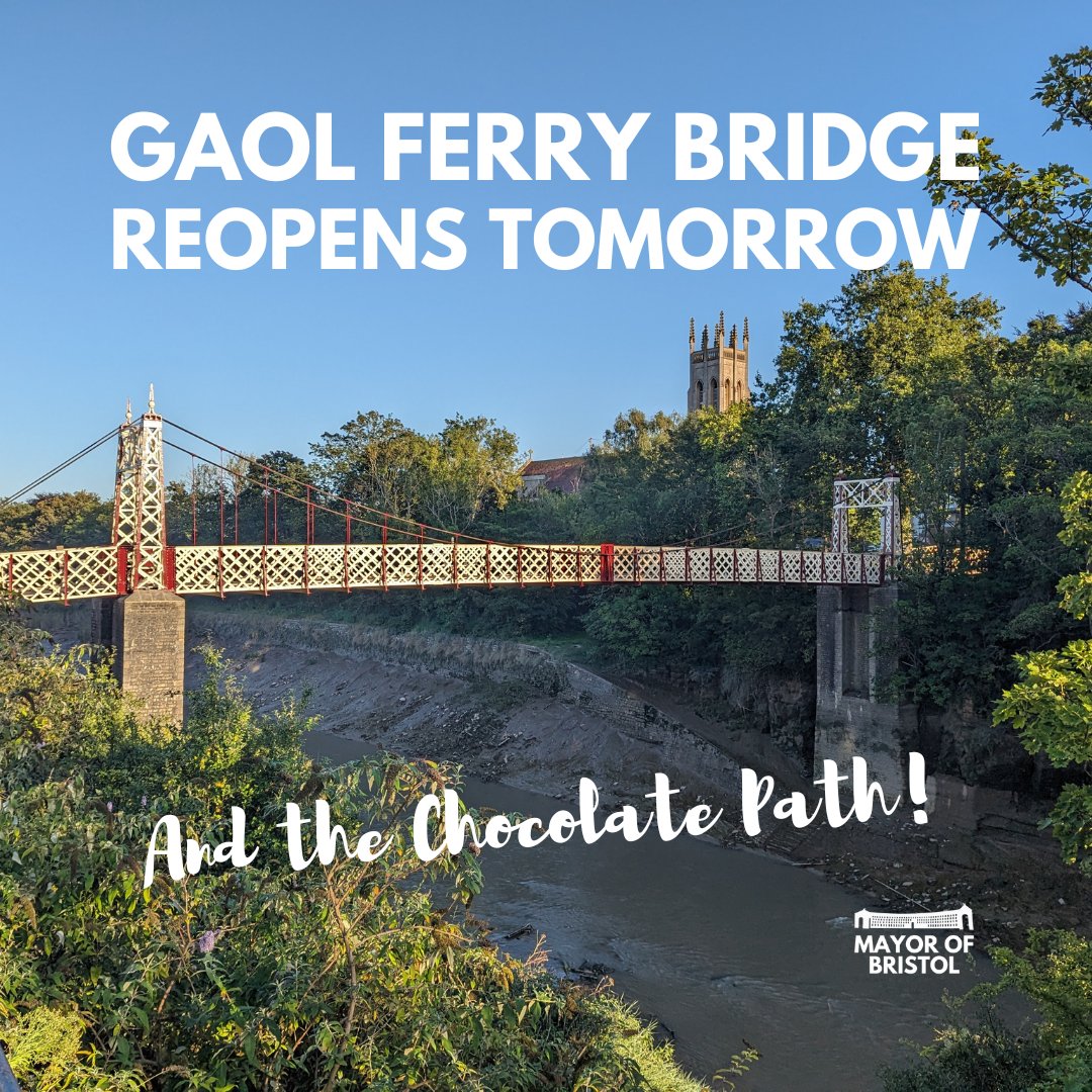 MarvinJRees's tweet photo. 🌉 Gaol Ferry Bridge re-opens in 24 hours’ time: 5pm on Friday, 8 September

🍫 The Chocolate Path will be fully reopened by 5pm tomorrow too, with Cumberland Road already open

👷 Thanks again to local residents and businesses for your patience during these major repair works https://t.co/1xLT6CLf8V