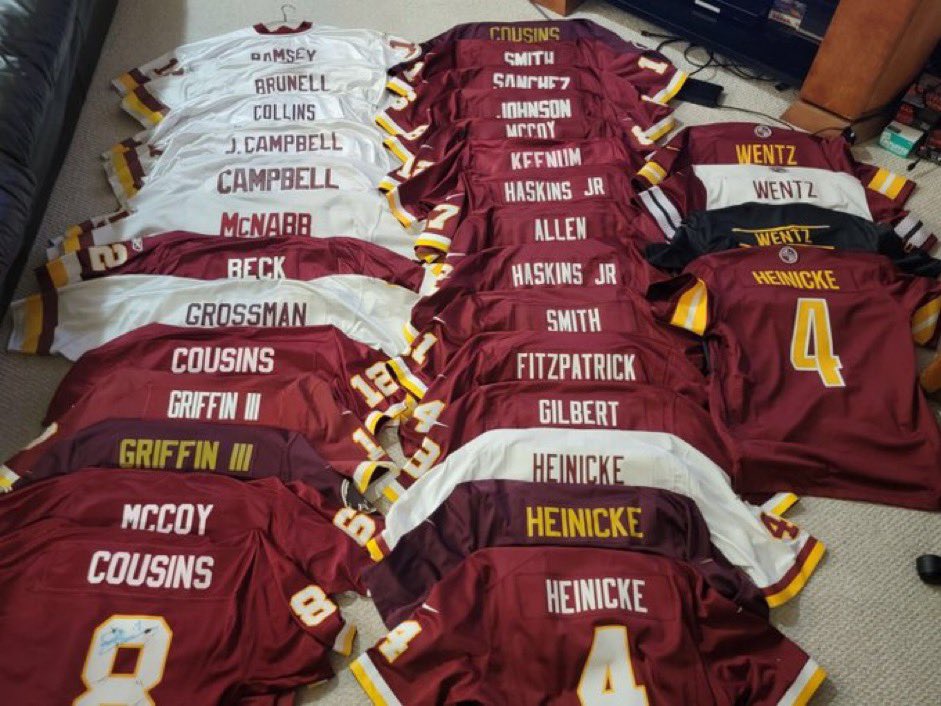 NFL football is back tonight so here’s the saddest jersey collection of all time