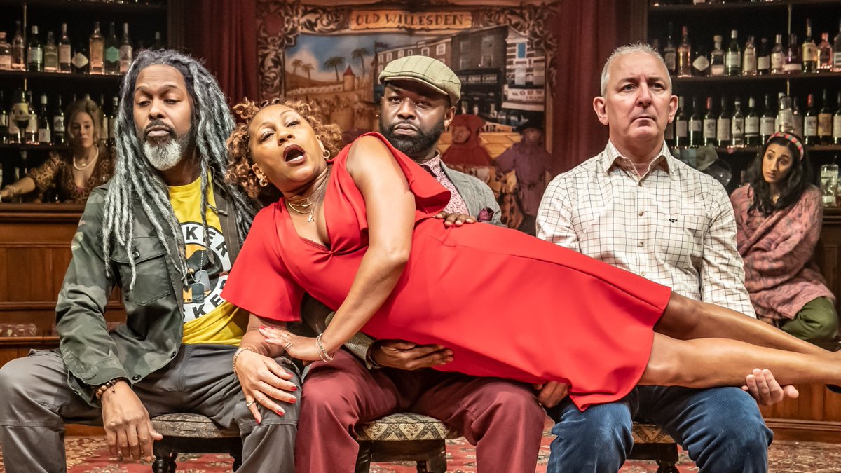 ★★★★★ 'A stunning piece of freewheeling stagecraft' The Times You can watch #TheWifeOfWillesden on National Theatre at Home. A production from @KilnTheatre 📸 @brennerphotos