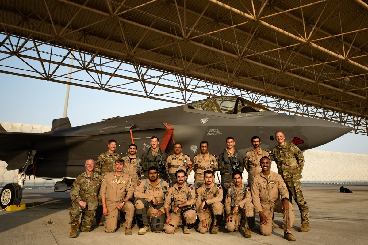 USAFCENT's tweet image. .@usairforce 421st Fighter Squadron #F35s were at the @grandslamwing to strengthen partnerships &amp;amp; foster collaboration with Qatar Emiri Air Force conducting missions to promote regional security &amp;amp; safeguard freedom of navigation in the region

@CENTCOM @388fw #PartnerForStrength
