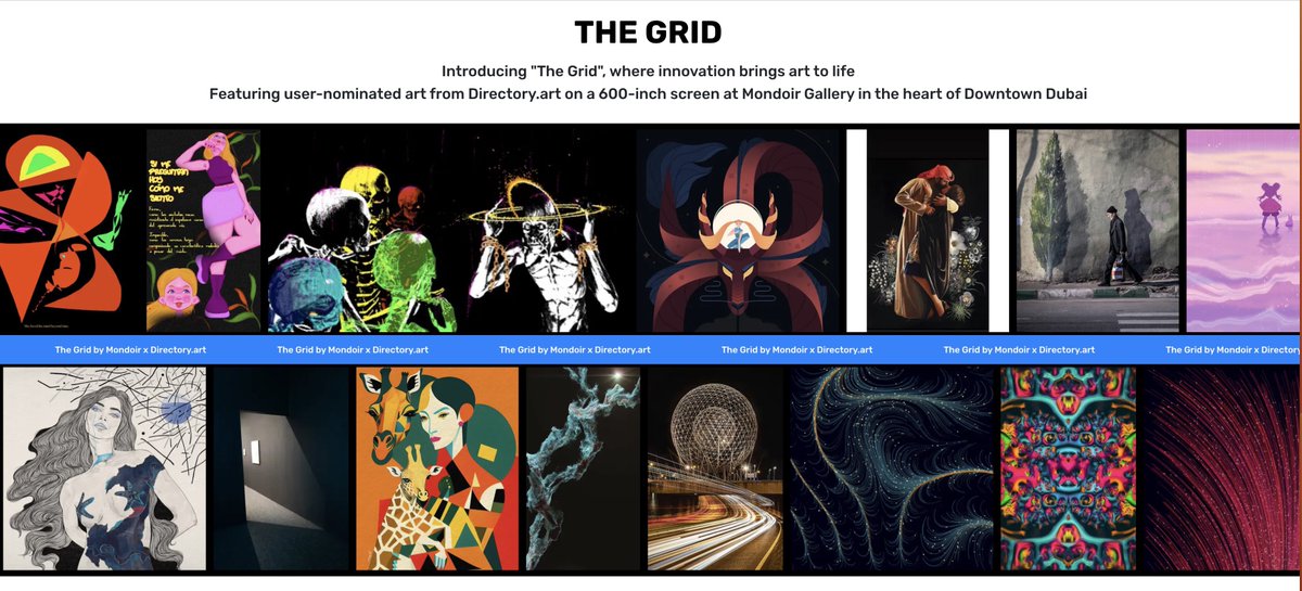 Live feed of The Grid is now available on directory.art as it’s being shown in the gallery. 😃
