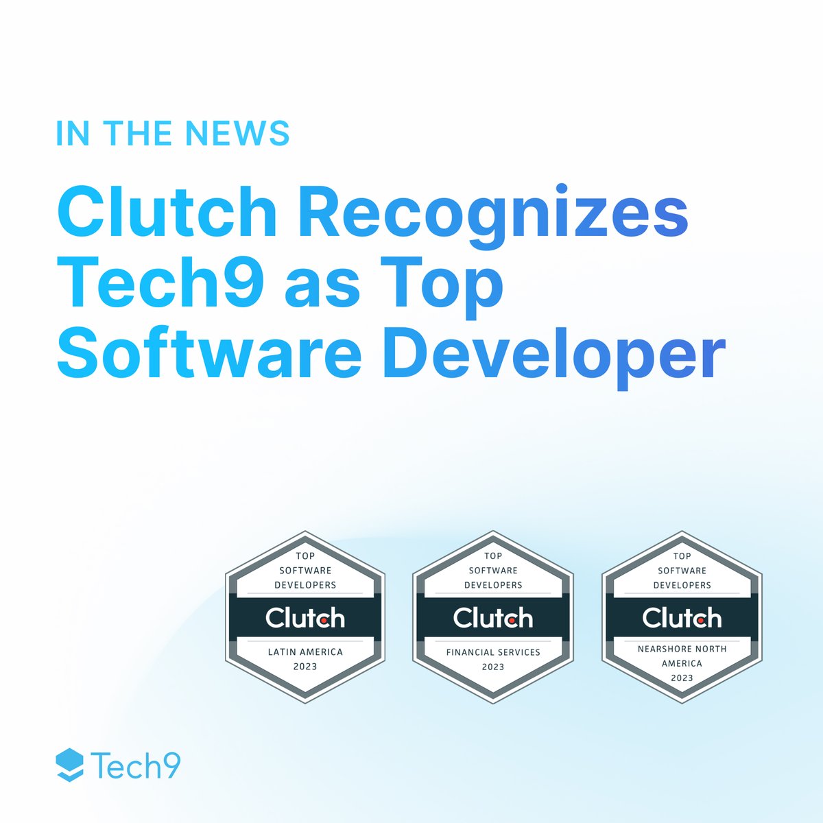 tech9social's tweet image. We are excited to share that Clutch, the leading global marketplace of B2B service providers, has presented Tech9 with 3 awards for Top Software Development. Check out our profile on Clutch: hubs.la/Q021sdyK0.
#Tech9 #TechHappily #TopSoftwareDevelopers