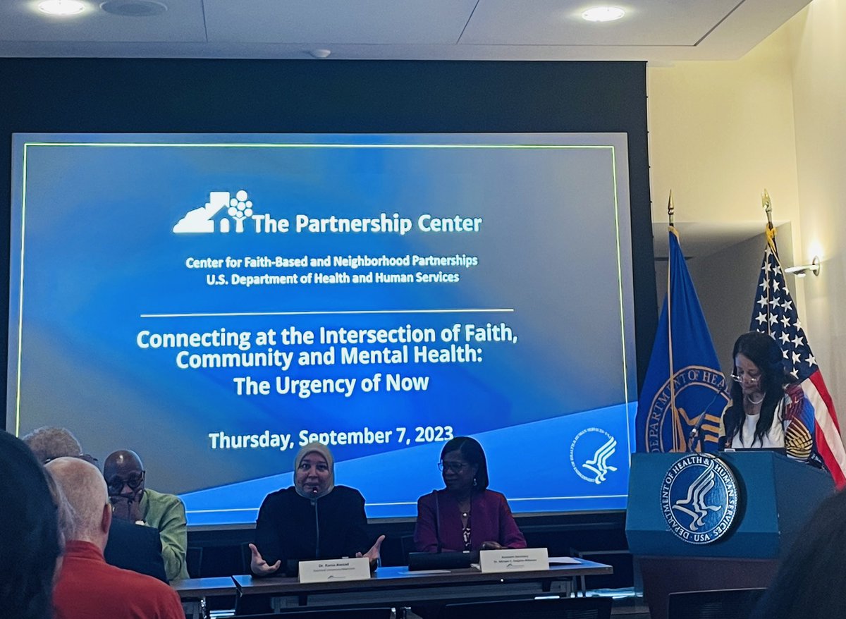 “Spiritually and culturally congruent care is key to addressing the mental health needs of our faith communities”- @DrRaniaAwaad. 
Critical conversations at the @HHSPartnership faith community & mental health convening 
#MentalHealthAwareness