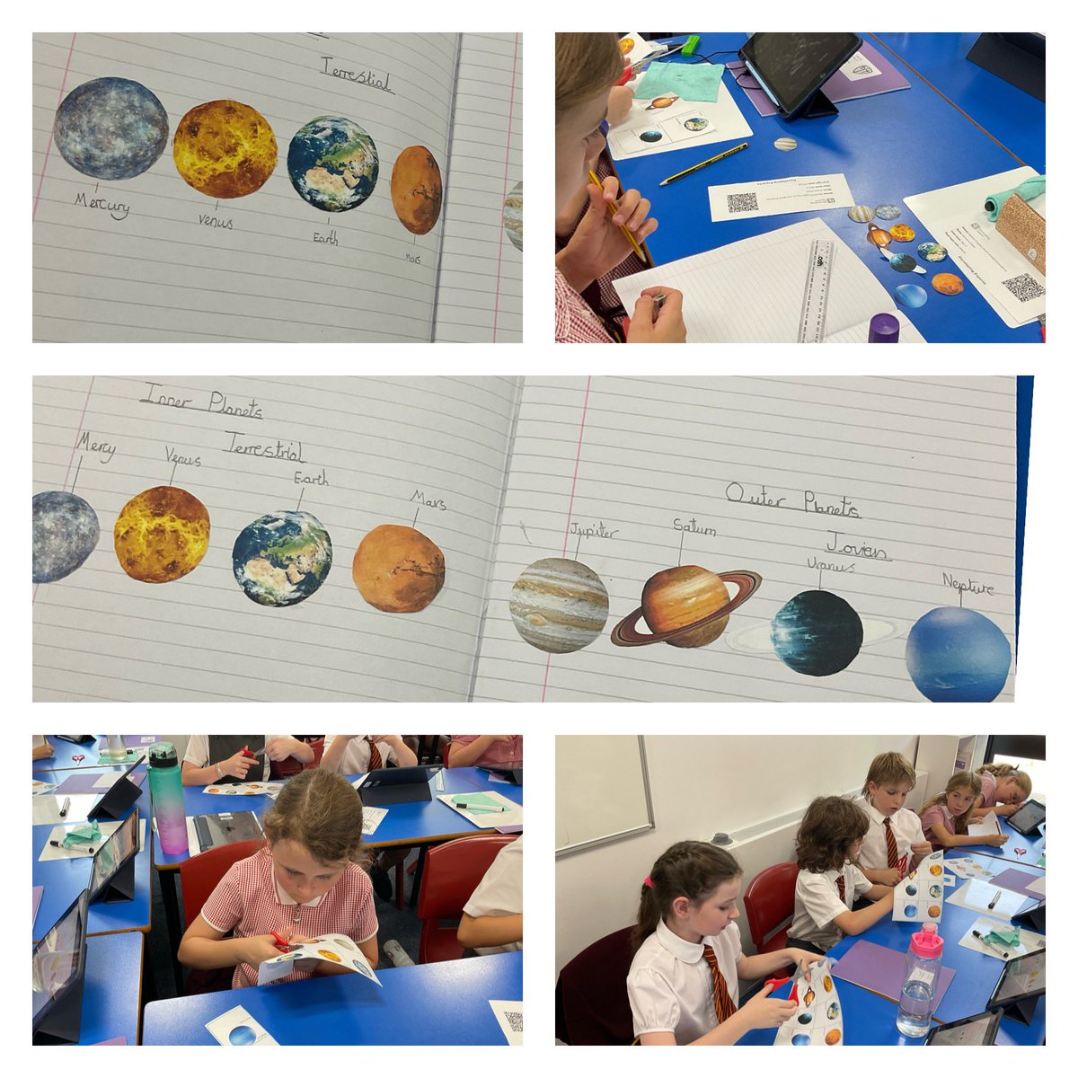PDA_Y5's tweet image. Our opening lesson on Earth &amp;amp; Space! Here we are learning the 8 planets in order from the sun! We learned that the inner planets are terrestrial/ rocky planets.. whilst the outer planets are gas giants!  🪐 #pdascience 🌍