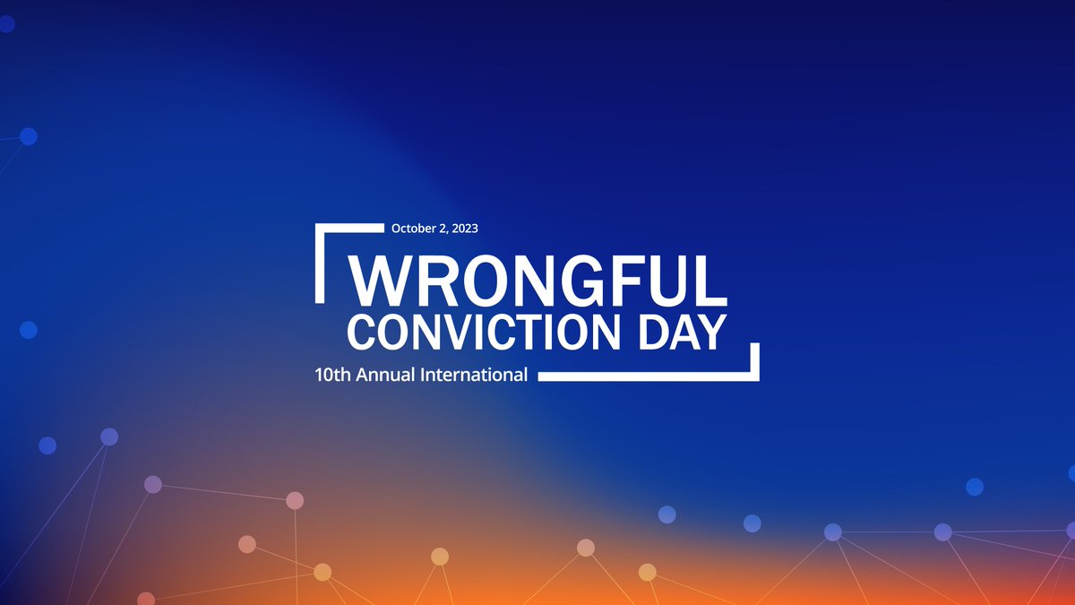 October 2nd is the 10th Annual #WrongfulConvictionDay—a day to raise awareness of the causes &amp; remedies of wrongful conviction and to recognize the impacts on innocent people and their families. This year’s theme is #BuildingALegacy. Visit wrongfulconvictionday.org to learn more.