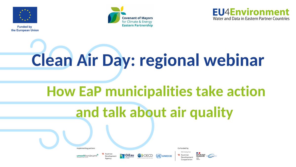 Umwelt_AT's tweet photo. 🌍On today's #CleanAirDay, @eumayors & the #EU4Environment Water and Data program hosted a webinar on solutions to #BeatAirPollution. +160 participants took the chance to learn how municipalities in the #EasternPartner countries can take action 👉https://t.co/4WYxAJL7NT https://t.co/pvHRli9YjQ