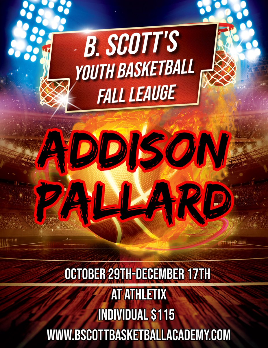 CoachBScott15's tweet photo. ADDISON PALLARD from Columbiana Middle School will be participating in B. Scott's Youth Basketball Fall League! Register today at the link below to secure your spot. https://t.co/9t5dgdoJcH https://t.co/w21FHwddV4