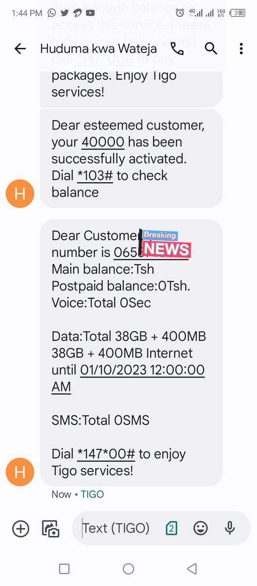 Leo nimepata kuunganishwa rasmi na post paid ya tigo bila ya gharama yoyote, asante <a href="/Faraja_zungu/">Faraja | Sales and Marketing Agent</a> .huduma za kweli na uhakika. Achana na bando za jero zinakata haraka sana.