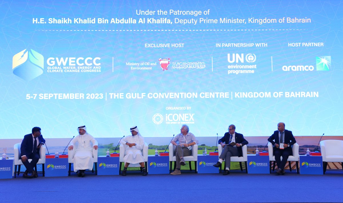 SABIC's tweet image. We participated in panel discussions at #GWECCC2023 in Manama on Sept. 5-7, listing strategies to engage youth to promote eco-friendly practices, addressing sustainable development, and suggesting ways to optimize energy consumption and conserve water resources.

#SABIC