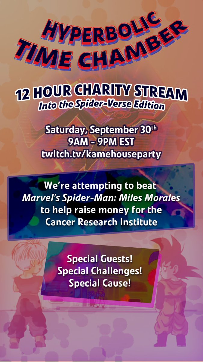kamehouseparty's tweet photo. Announcing this year’s 12 hour charity stream raising money for the Cancer Research Institute! Sept 30th! Follow us on Twitch for notifications! https://t.co/UpgGaZqsMH https://t.co/TCVhNiGbEH
