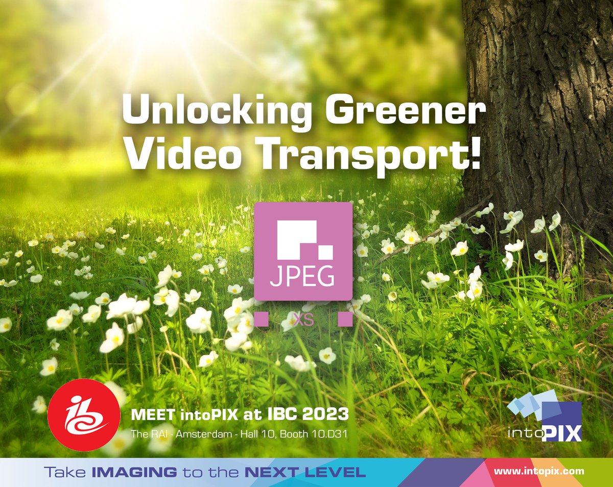 Unlocking Greener #VideoTransport @intoPIX is revolutionizing #IPworkflows with #JPEGXS compression. Say goodbye to hefty data transfers without sacrificing quality, & reduce the environmental footprint of the #Broadcast world. Meet us @@IBCShow (#10D31) zurl.co/SDns