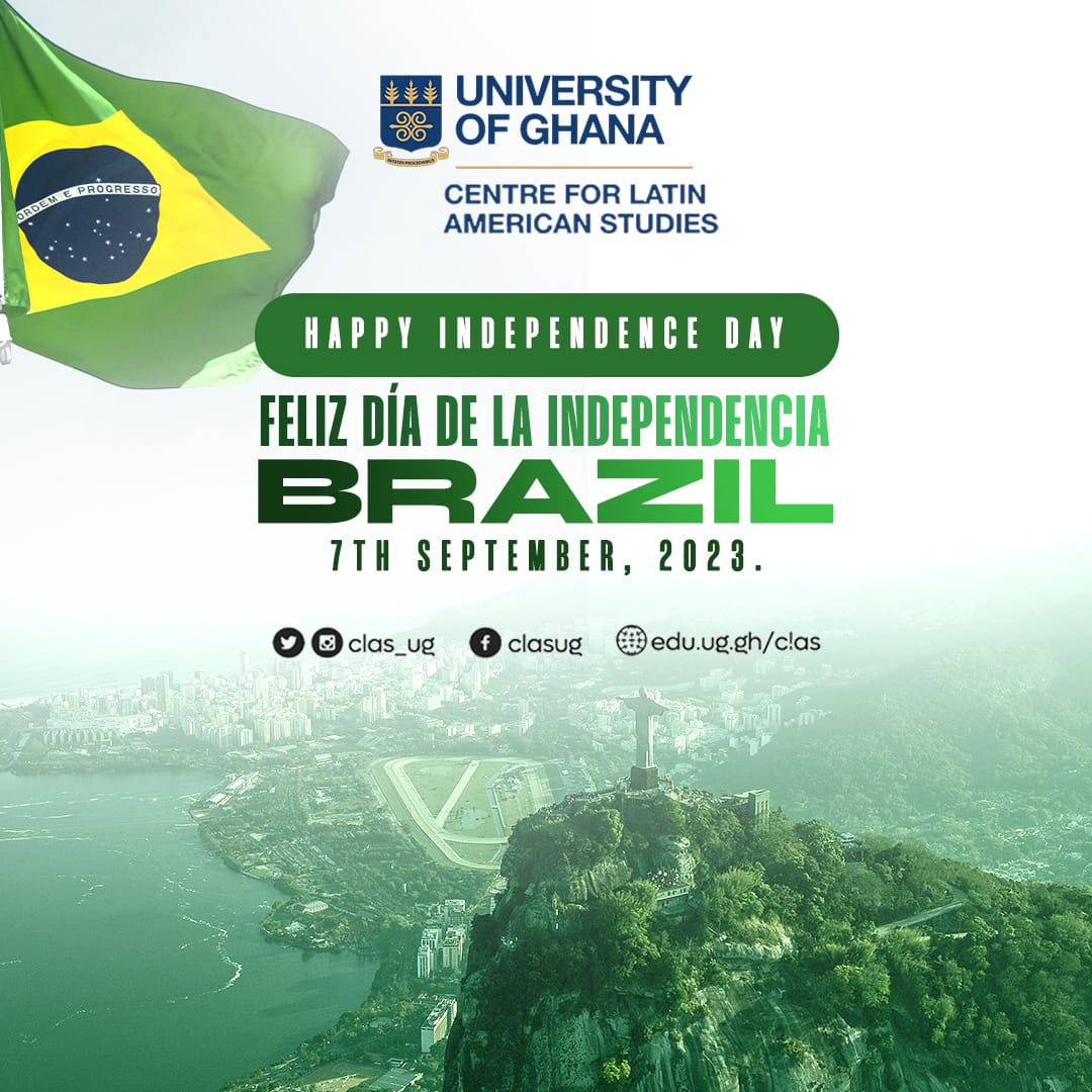 clas_ug's tweet photo. "🇧🇷 Celebrating Brazil's Independence Day! 🎉 Let's explore the rich cultural ties between Ghana and Brazil at the Centre for Latin American Studies. 🌎 #BrazilIndependence #CLASGhana" https://t.co/V4vSn20kgb