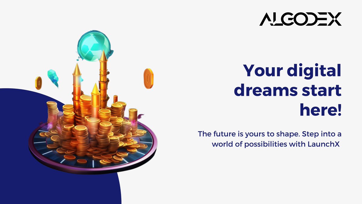 Embrace the start of Your digital journey with LaunchX - where the future awaits, Ready for you to shape. Your creations, our platform. Let's create together!

Join Now - app.algodex.com/launchpad/crea…

#launchX #Algodex #Algorand #tradelikeapro #ALGO