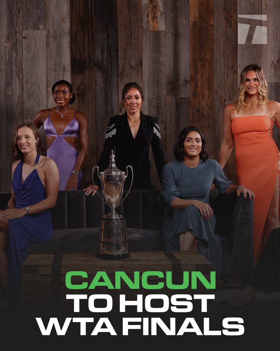 TennisChannel's tweet photo. Pack your swimsuits 🏖️☀️

The WTA finals are headed to Cancun, Mexico! 🇲🇽 https://t.co/EmGg5YXhvO
