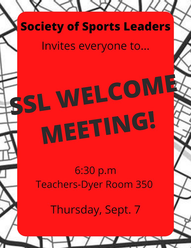 UCSportLeaders's tweet photo. Hope to see everyone tonight for SSL’s first general body meeting of the year! https://t.co/zBp9d8seZt