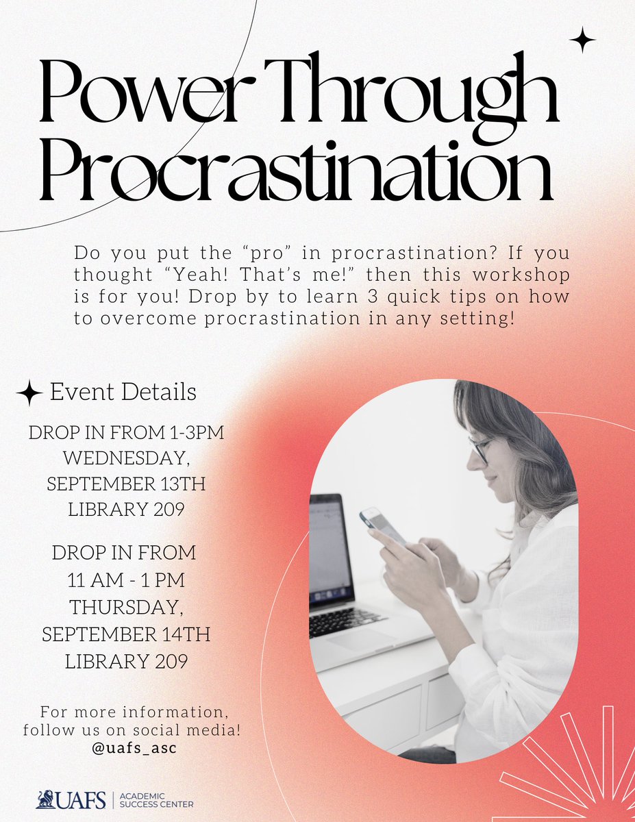 UAFS_ASC's tweet photo. Our first workshop is next week!🤩 Will we see you there? https://t.co/dftbxdJEId