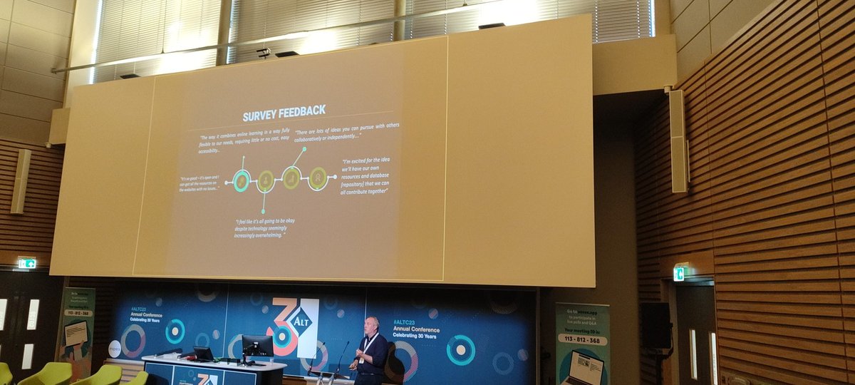 #altc23 Dave Barber  is talking about leading the Charge: How A Student-Staff Collaboration Led to a Transformative Digital Skills Programme at Winchester University. <a href="/CTLOxford/">Centre for Teaching and Learning</a>