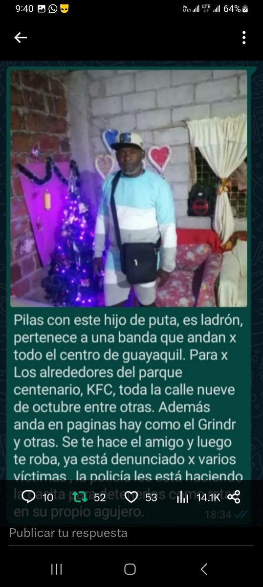 poppers_poppirs's tweet photo. Este es el negro ladrón que siempre anda con el que está abajo en las fotos su modus operanti es en mall del sol y se cruzan el hilton Colon y sus números de celular son: 0997335718 - 0998117397- 0997331560 graben estos números y retwiteen.. https://t.co/wzPtsOtIRz