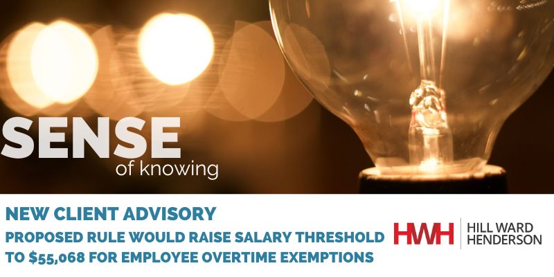 The DOL has proposed a rule that would raise the salary threshold for employee overtime exemptions. Read the latest from our Employment Law Team to learn more. hwhlaw.com/advisory-propo…