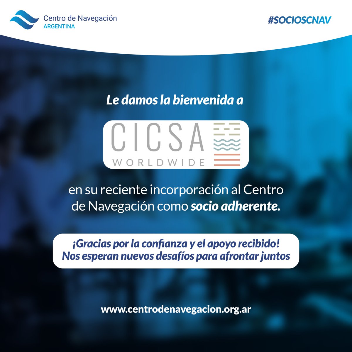 ➡️ Le damos la bienvenida como nuevo socio adherente del CNAV a CICSA Worldwide ✅ Esperamos profundizar el trabajo en conjunto para el crecimiento de nuestra actividad y del comercio exterior argentino