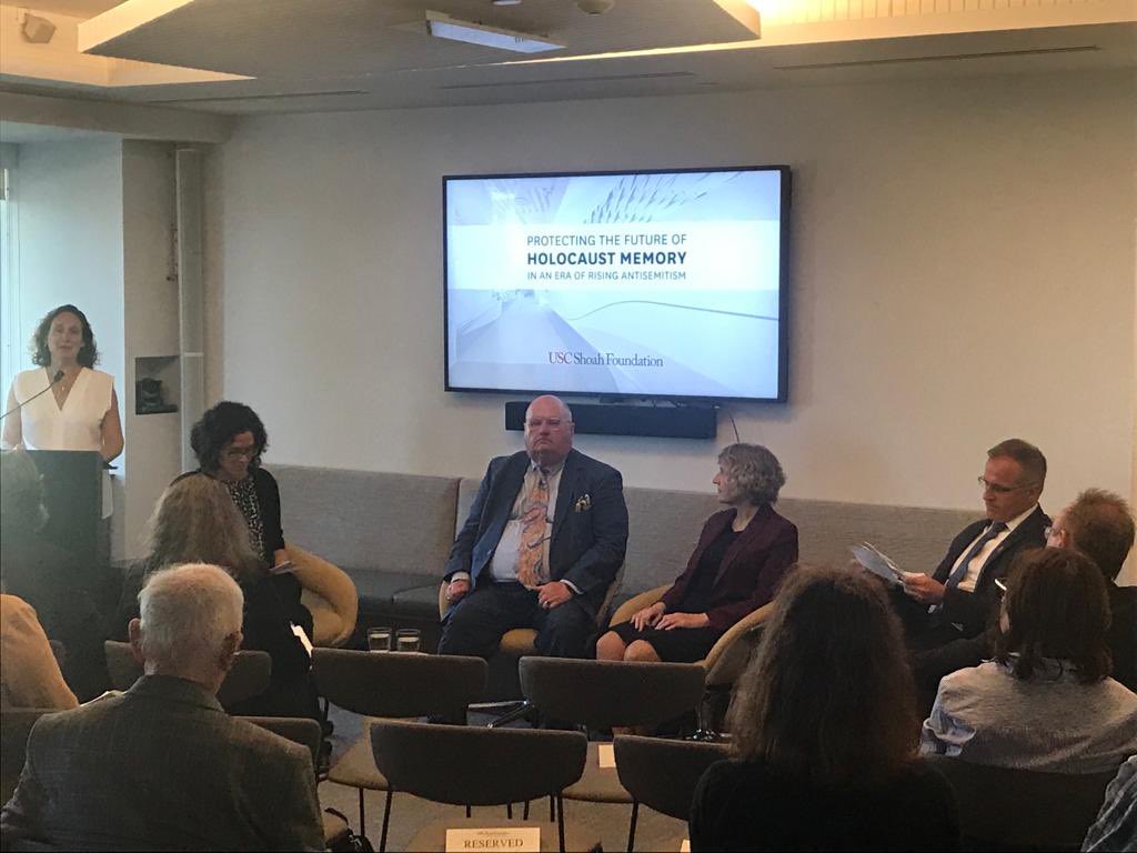 Good discussion today at @USCShoahFdn with @EricPickles and @WmsRobt, expertly moderated by @latams. We talked about the future of #Holocaust education & commemoration, countering Holocaust distortion & efforts to rewrite Holocaust history, & more. Great audience questions, too!