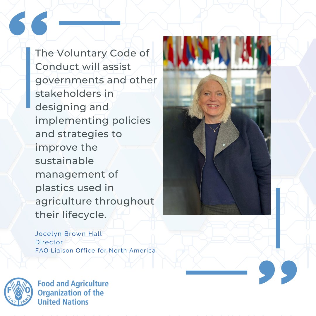 Today, <a href="/JocelynB_FAO/">Jocelyn BrownHall</a> highlighted the importance of developing a Voluntary Code of Conduct for the sustainable use of plastics in agriculture during the first in a series of regional multi-stakeholder consultations.

Learn more 👉bit.ly/3sCsXJp

#BeatPlasticPollution