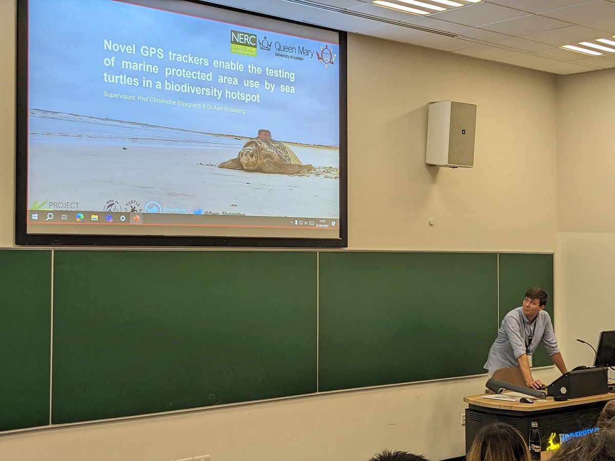 Eizaguirre Lab (@eizaguirrelab) on Twitter photo <a href="/Sam_Shrimpton_/">Samuel Shrimpton 🐸🦈🐢</a> giving an excellent talk on testing #MPAs using GPS trackers on #turtles in Cabo Verde.. well done Sam! #EarthAndBeyond #JointDTPConference <a href="/Sam_Shrimpton_/">Samuel Shrimpton 🐸🦈🐢</a> giving an excellent talk on testing #MPAs using GPS trackers on #turtles in Cabo Verde.. well done Sam! #EarthAndBeyond #JointDTPConference