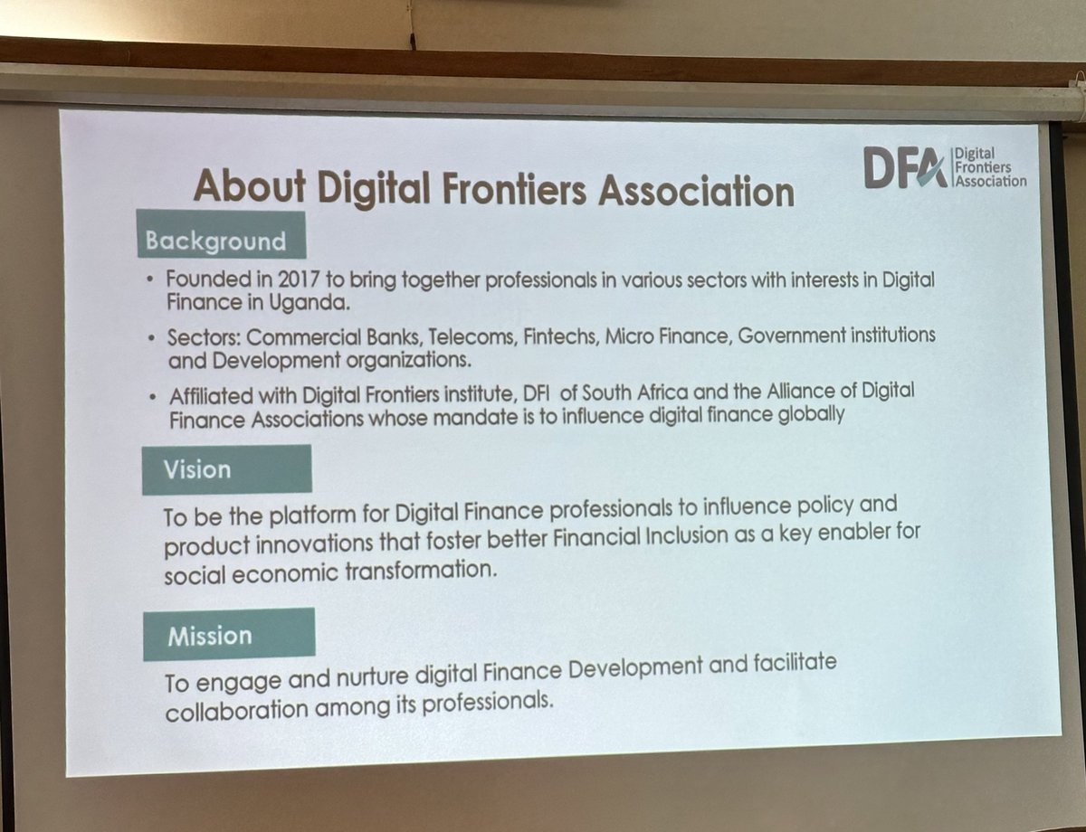 PyeparFaisal's tweet photo. In case you didn’t know, @dfauganda was founded in 2017 to bring together professionals in various sectors with interests in Digital Finance in Uganda.
VISION - To influence policy & practice in the area of digital financial inclusion #DigitalInteroperability https://t.co/ki7LxnnRY1