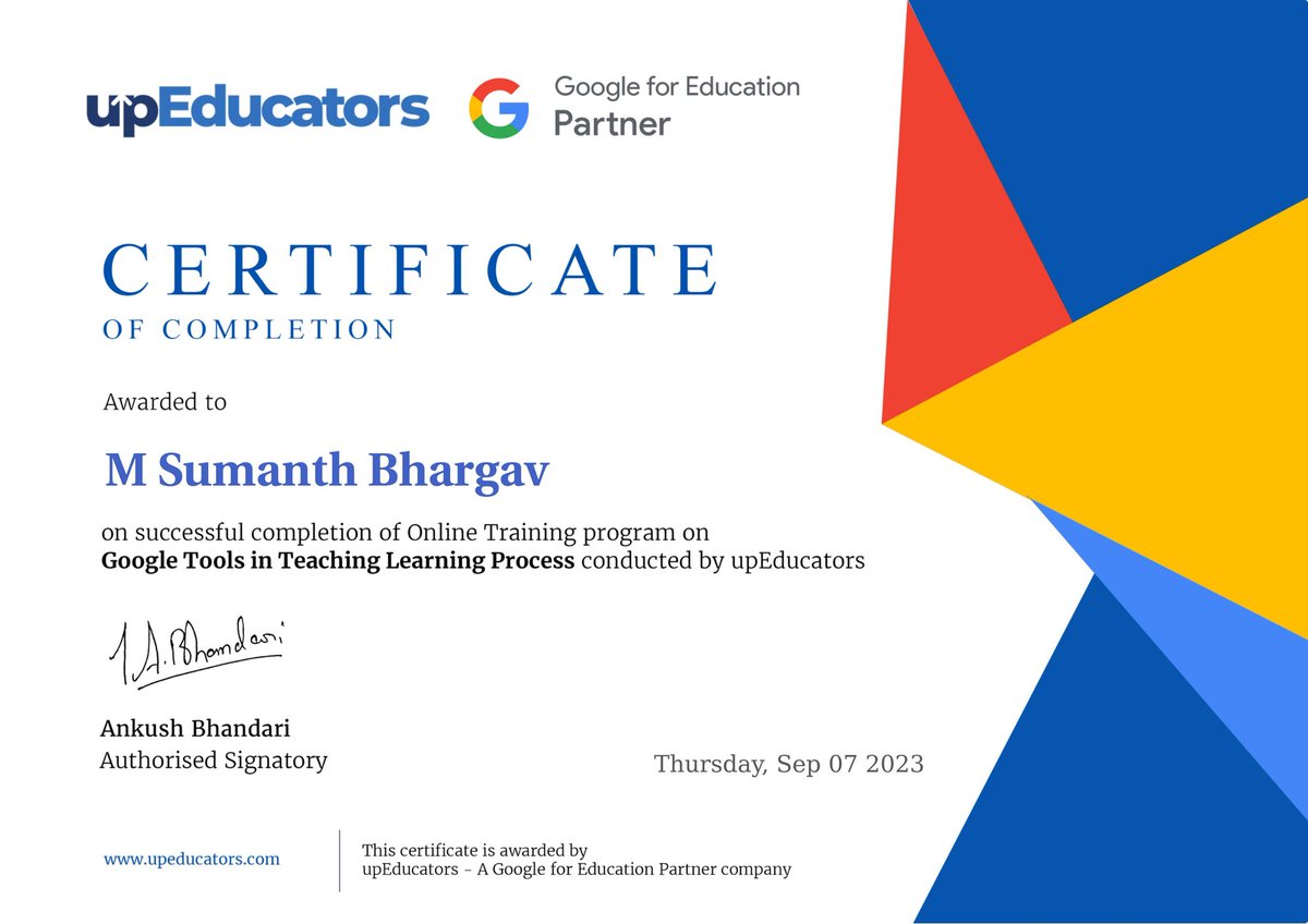 Thanks a lot to @upEducators for the opportunity.