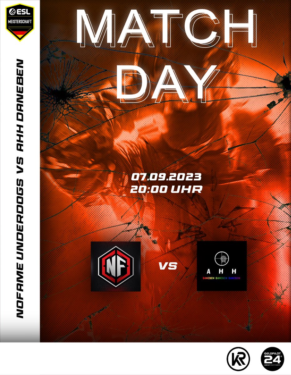🔥MATCHDAY🔥
🏆#ESLMeisterschaft
🆚#NoFame Underdogs vs #AHH Daneben
⏰20:00 Uhr
🎙️@R4gy2 

📺: twitch.tv/juno2go
#NoFame #csgo #99dmg <a href="/krservers/">KRServers.de</a> <a href="/GELDPILOTeSport/">Yannic Beyer</a>