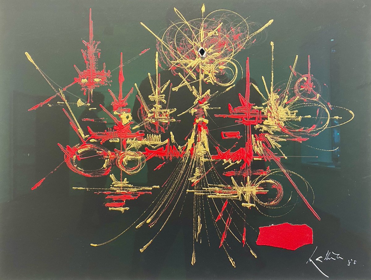 Guiguiii94's tweet photo. La @galerieperrotin présente avenue Matignon non pas des toiles de #GeorgesMathieu - quoiqu’il y en a deux, assez différentes - mais, plus original, son œuvre sur papier.
Vingt feuilles intactes et éclatantes mêlant encre, aquarelle, gouache, peinture dorée et collage. https://t.co/EIlcLkSnIY