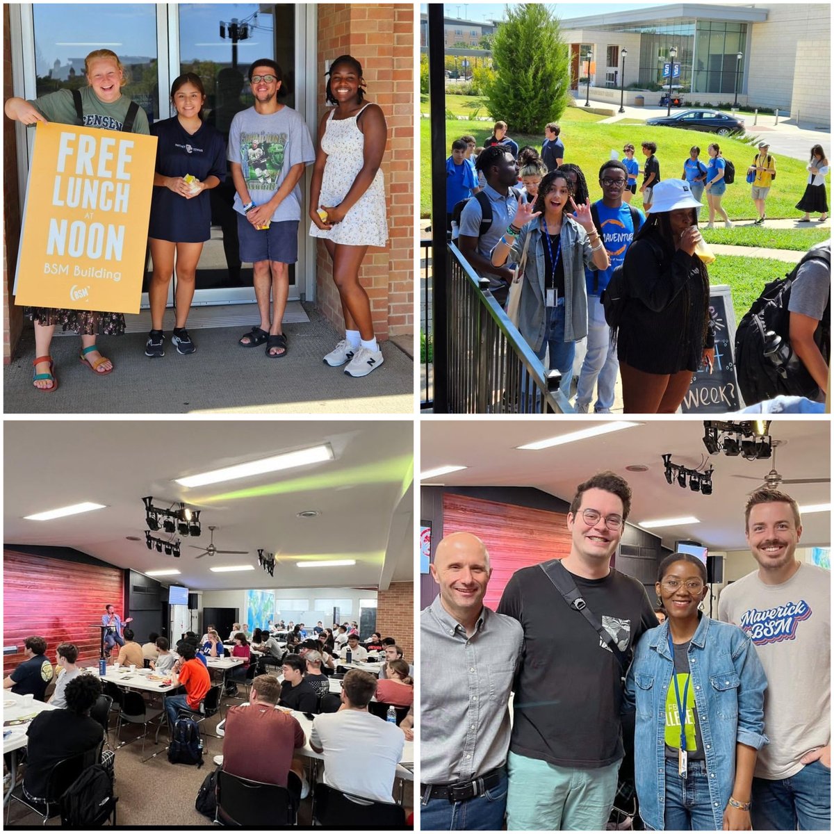 Grateful for strong church partnerships like FBC Arlington, who sponsored the standing-room-only kickoff of our weekly outreach lunch. Connor &amp; Memory are doing a GREAT job leading that growing college ministry. I’m proud of young leaders like them impacting the next generation!