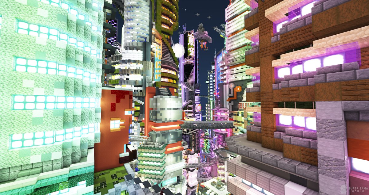 SuperSamaWorld's tweet photo. Le projet #Primarys, une ville #cyberpunk en l’An 2350 où les inégalités entre les riches et les pauvres se sont accentuées jusqu’à leur paroxysme, continue de progresser.
#Minecraft #MinecraftBuilds #MinecraftServer #SSW #supersamaworld https://t.co/TvVQ2D5WZw