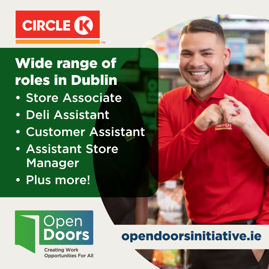 Thursday opportunities! 📣 @circlekireland are hiring for a number of roles throughout #Dublin and in the city centre, for a range of positions. For more details and to apply, visit: opendoorsinitiative.ie/participants #JobFairy