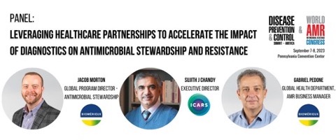 If you are headed to #WorldAMRCongress today, join us in the fight against AMR and catch the panel, 'Leveraging Healthcare Partnerships to Accelerate the Impact of Diagnostics on AMS and Resistance' with @JMIDPharmD and Gabriel Pedone, today at 11am EST. bit.ly/3ReiQow
