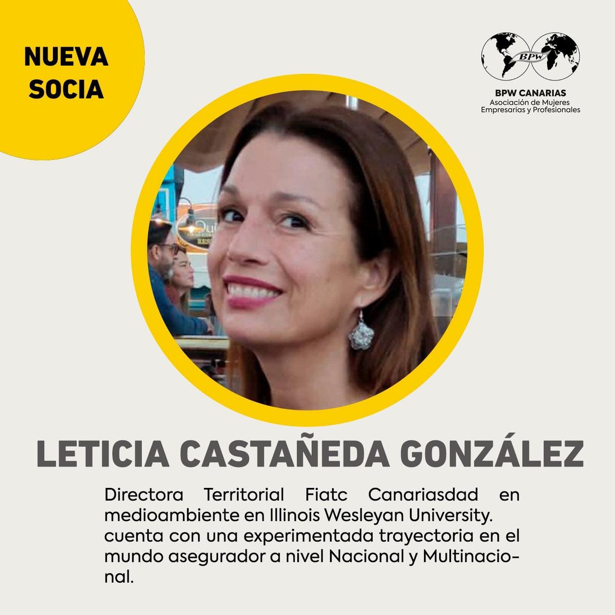 ✅ DAMOS LA BIENVENIDA A NUESTRA NUEVA SOCIA: LETICIA CASTAÑEDA GONZÁLEZ 👏 🔝
👌Directora Territorial Fiatc Canarias, nuestra nueva socia es Licenciada en Derecho por la Universidad Complutense de Madrid y MBA por Roosevelt University of Chicago. #juntasavanzamosmás #olamarilla