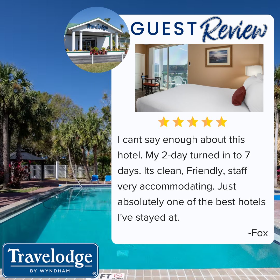 We are always so delighted when our guests extend their stay with us.  Our team is dedicated to making every visit exceptional.  Book your next stay with us and ensure you have a superior stay in Lakeland.
#TravelodgeLakeland #hospitality #proudofourstaff #visitLakeland