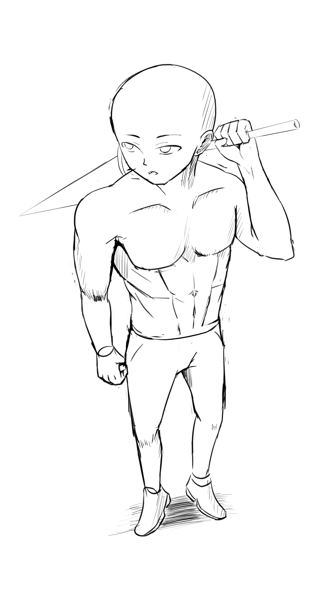 2023 Anime male body poses sketch a 