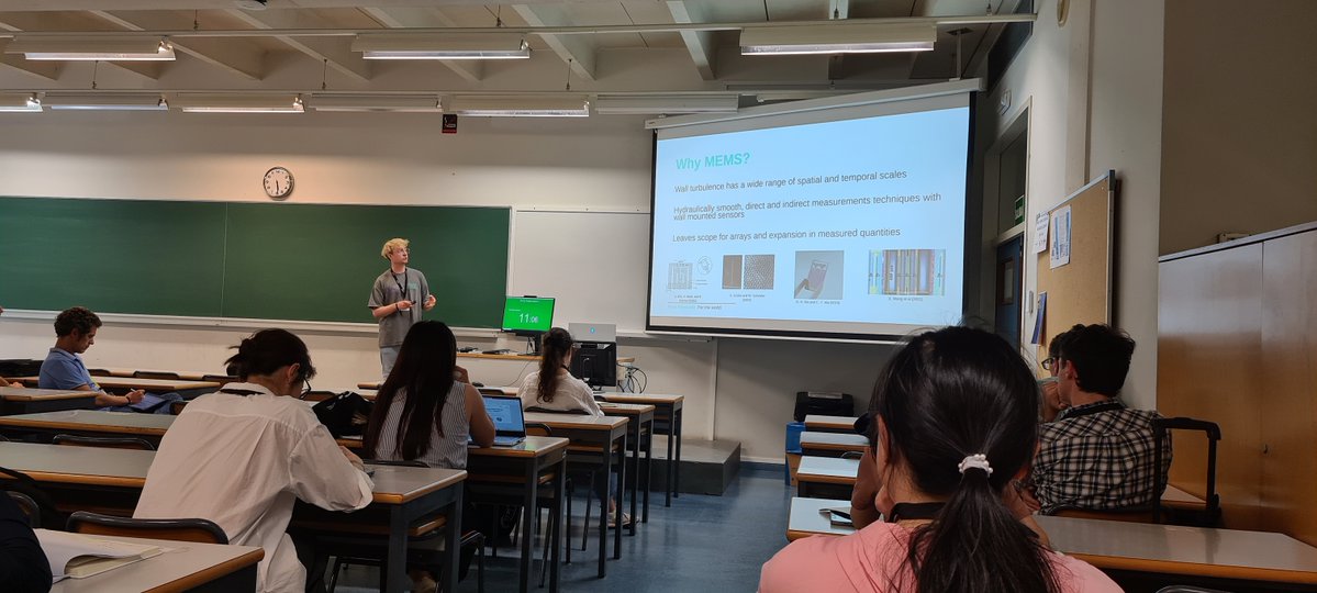 NUfluidslab's tweet photo. Well done to Tao Liu and Joe Barrow for presenting their work on MEMS sensors and wall-turbulence at the ETC in Valencia @usairforce @EPSRC https://t.co/2wnzOlY9et