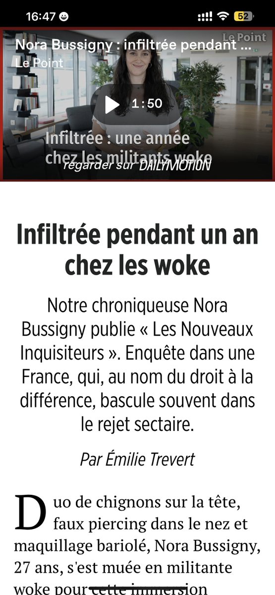 cyvalentin's tweet photo. Sidérant.

Extraits : 

« « Valeurs actuelles et Le Parisien seront sans doute là, ils ont fait des articles sur la pride. Il ne faudra pas hésiter à virer tous les journalistes avec des caméras et à s’assurer que ceux qui prennent des photos avec des appareils sont des photographes briefés par nos équipes, surtout sur les questions de consentement. On leur distribuera des chasubles dorées à nouer autour de l’épaule pour que vous puissiez repérer ceux qui sont safe. » »

« « Mais je sais pas si je suis racisé, moi, ça veut dire quoi ? » nous demande-t-il, perplexe.
Je repense а la manière dont les militants commentent et répondent dans les groupes Facebook que j’ai réussi à rejoindre et trouve la réponse parfaite : « As-tu déjà vécu du racisme ? Sinon, cela veut dire que tu n’es pas une personne racisée, et cet espace est un lieu safe en non-mixité. »
Alice me regarde avec approbation et opine du chef. »

« « Non, mais le problème c’est qu’on ne peut pas leur dire qu’on doit demander aux Blancs d’aller ailleurs. On est obligés de leur mentir parce que c’est illégal de refuser des Blancs, à cause de la loi sur le séparatisme. » »

« Peu а l’aise, j’en profite pour interroger avec précaution une des membres du staff, visiblement arabe, qui me rassure, non sans humour d’ailleurs : « T’inquiète, les Algériens et les Arabes peuvent intégrer sans problème le cortège des personnes noires et afro-caribéennes, c’est toujours mieux que des Blancs », s’esclaffe-t-elle en me faisant un clin d’oeil »

« [je] rejoins Wael et Leïla pour filer sans demander notre reste. Survoltés, mes deux comparses ont beaucoup de choses а me raconter : « On s’est fait dégager du cortège des afro-descendants parce qu’on n’était pas noirs !
– Quand Leïla leur a dit que le Maghreb était en Afrique, on s’est entendu rétorquer que l’enjeu était plus important, avant de nous forcer à aller dans le cortège des racisés ! » Pourtant « racisés », mes deux amis m’avouent être atterrés par le comportement des militants. Pour meilleure preuve, le flot d’anecdotes emmagasiné depuis le début de la manif, а commencer par celle-ci : « Entre tous les chants anti-flics et les « Macron extorsion, démission », on avait une nana de l’organisation qui hurlait : “Ici c’est pour les racisés, les Blancs ça dégage.” » Mais pour Leïla, la scène la plus choquante restera celle de cette vieille dame qui « nous regardait passer en souriant, non pour se moquer mais parce qu’elle trouvait beau tout ce joyeux bordel, et à laquelle un type noir a jeté à la figure : “Ah on te fait rire ? Sale vieille Blanche de merde !” »

« Lutter contre le racisme en séparant les gens en fonction de leur colorimétrie, prôner un régime végan et balancer ses mégots et ses déchets par terre, dénoncer une police violente et insulter les forces de l’ordre sans véritable motif, faire un cortège pour les manifestants souffrant de handicap mais contraindre les personnes à mobilité réduite à rentrer à pied, se battre contre les privilèges capitalistes et pour les migrants mais empêcher les livreurs de travailler correctement… Chapeau bas aux 40 000 participants « https://t.co/J65pxrd9Bx de lutter toustes ensemble » pour une France « meilleur.e ».

Infiltrée pendant un an chez les woke https://t.co/4FwR4BvX1f via @LePoint