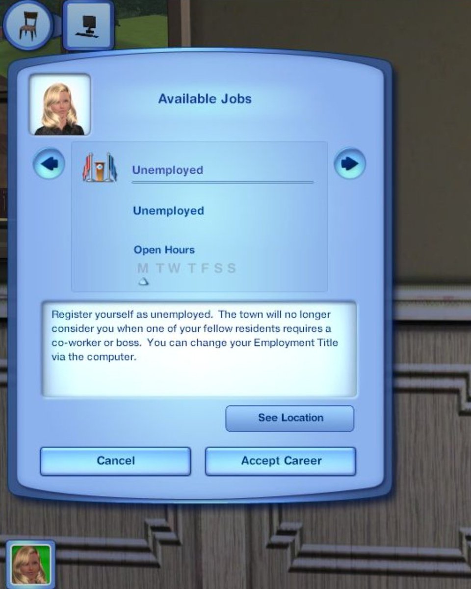 Ojalá encontrar trabajo fuera tan sencillo como en los sims