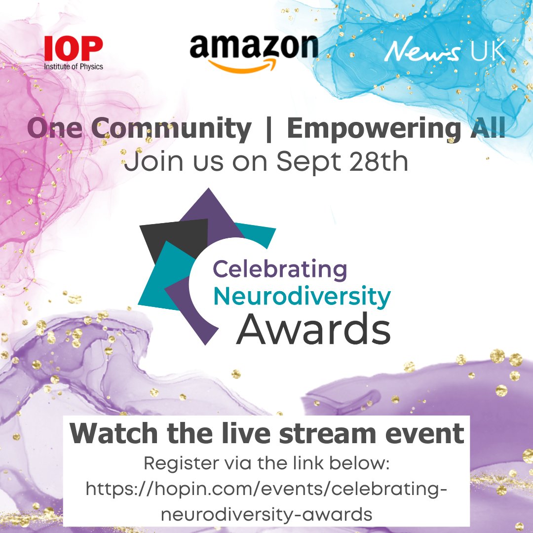 Book your ticket for @geniuswithinCIC's #CelebratingNeurodiversityAwards on 28 September: you can attend online for free: ow.ly/RkTh50PIhkL

#Neurodiversity #DisabilityInclusion #Neurodivergent