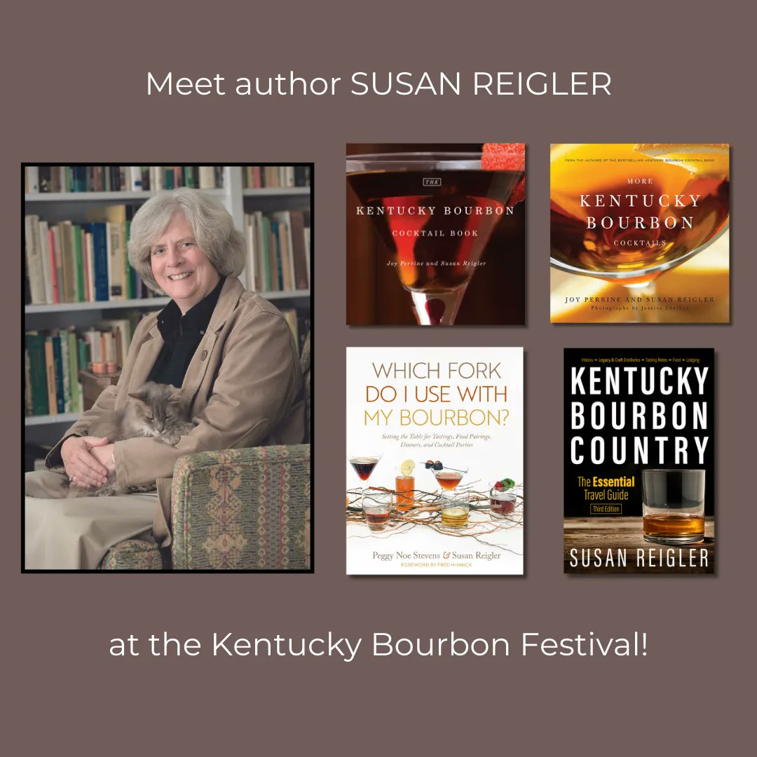 Only 8 more days until <a href="/kybourbonfest/">KY Bourbon Festival</a>! Swing by and meet author Susan Reigler (<a href="/SReigler/">Susan Reigler</a>) if you'll be in attendance! 

#bourbon #bourbonheritagemonth #kentuckybourbonfestival #readUP