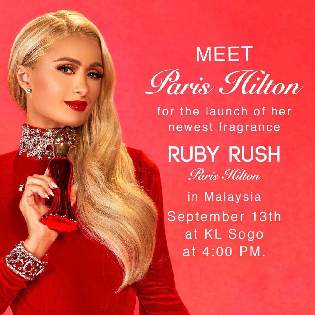 ParisHilton's tweet photo. Hey #Malaysia! Can’t wait to see you next week, September 13th at KL Sogo for my @parishiltonfragrances Launch at 4pm!😍 https://t.co/6U9KzU5nSj