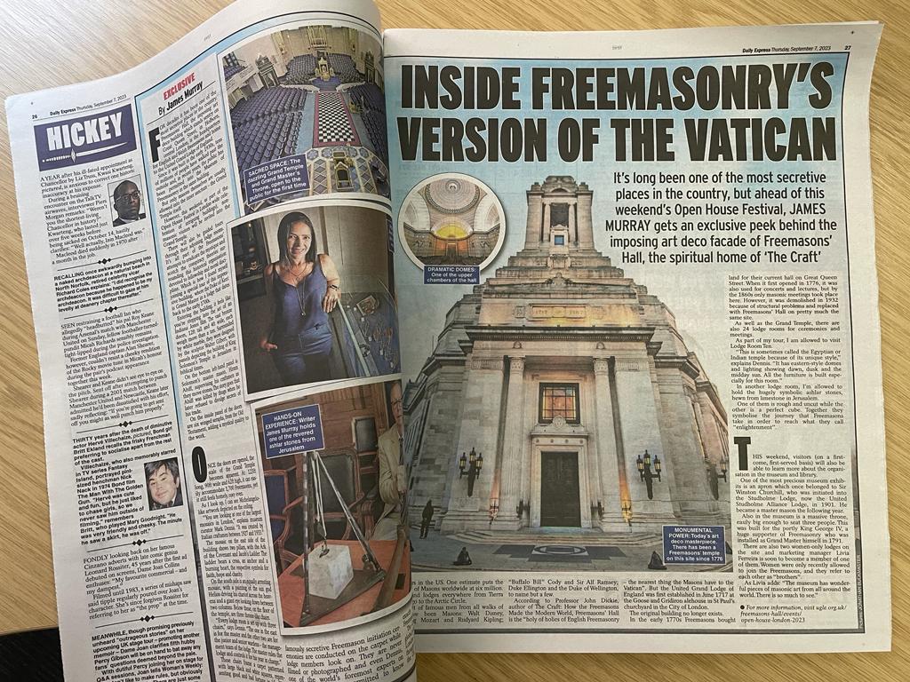 We're thrilled to share this fantastic article in today's <a href="/Daily_Express/">Daily Express</a> featuring <a href="/FreemasonsHall/">Freemasons’ Hall</a>! 📰

The interview highlights the upcoming #OpenHouseFestival, inviting all to visit Freemasons' Hall on September 9th &amp; 10th!

Read the article here ⏬ 
ugle.org.uk/discover-freem…